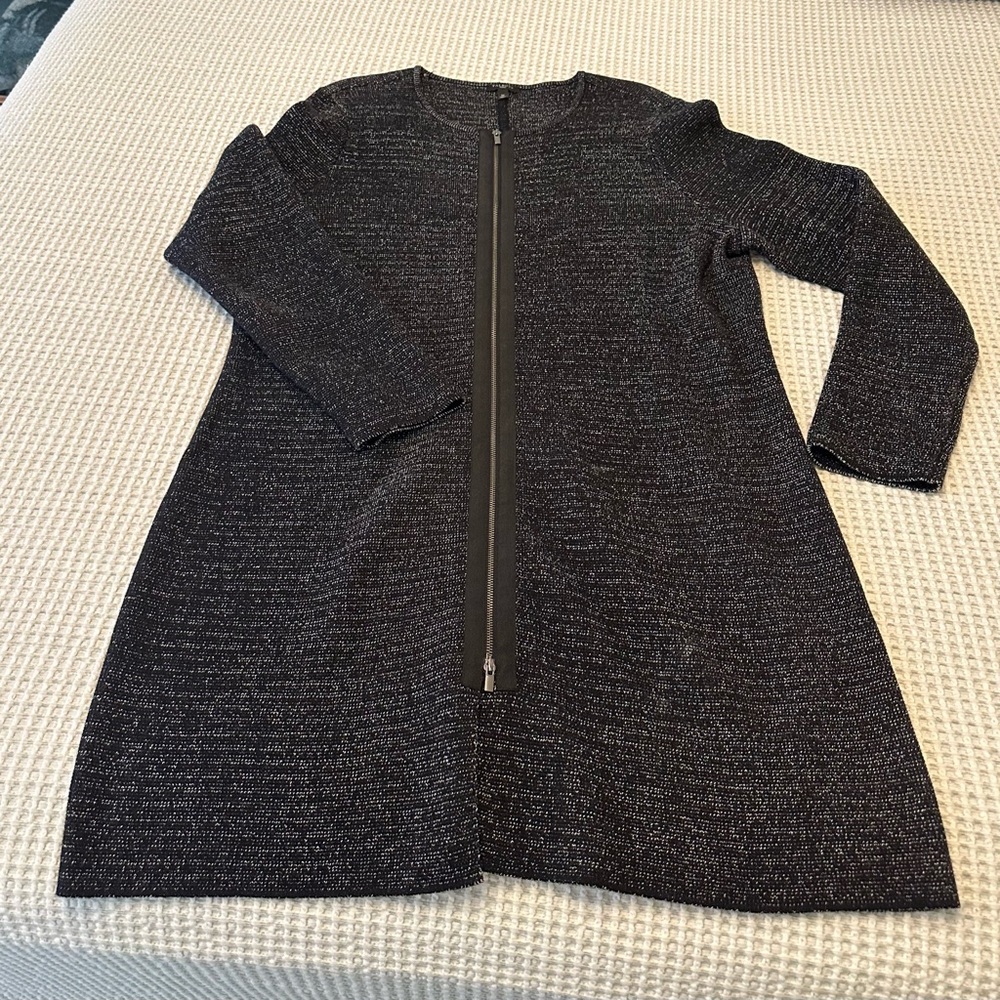Talbots, Never worn, heathered black/grey women’s zip up jacket, Sz 1X